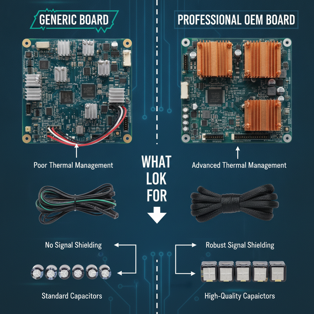 Technical comparison between low-quality and professional-grade electronic circuit boards for studio gear.