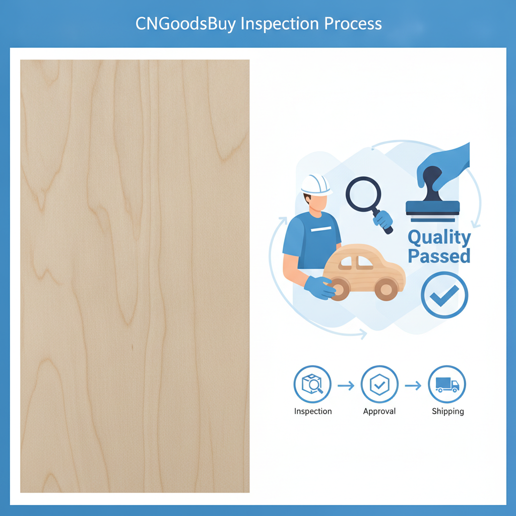 Comparison of quality wood and the CNGoodsBuy inspection process for toys.